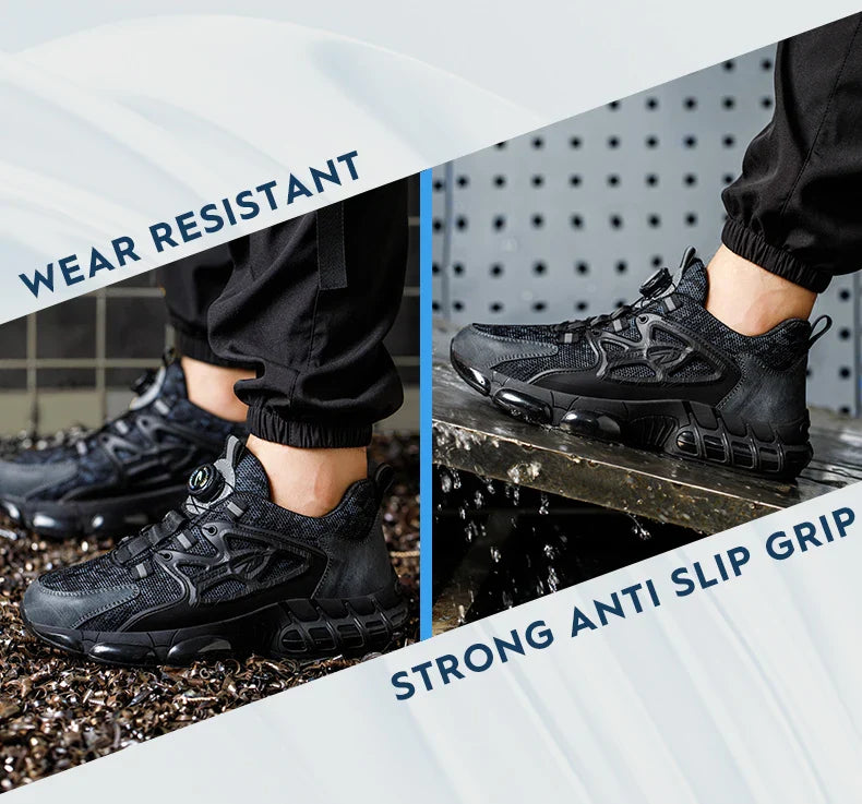 Steel Toe Men’s Work Boots – Lightweight Indestructible Safety Shoes, Anti-Smash & Anti-Puncture Sneakers