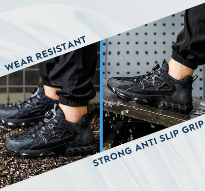 Steel Toe Men’s Work Boots – Lightweight Indestructible Safety Shoes, Anti-Smash & Anti-Puncture Sneakers