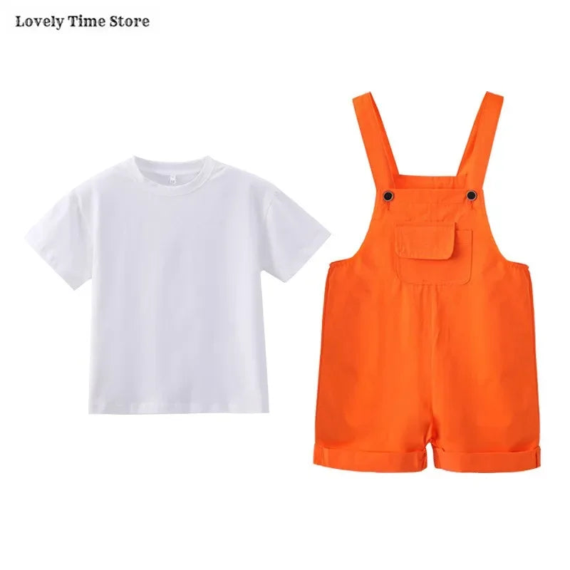 Kids Hip Hop Candy Color Overalls – Girls & Boys Suspender Shorts Jumpsuit Romper Streetwear