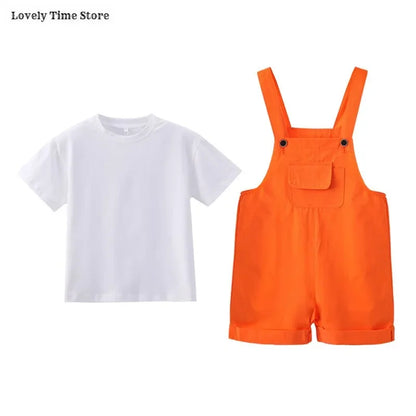 Kids Hip Hop Candy Color Overalls – Girls & Boys Suspender Shorts Jumpsuit Romper Streetwear