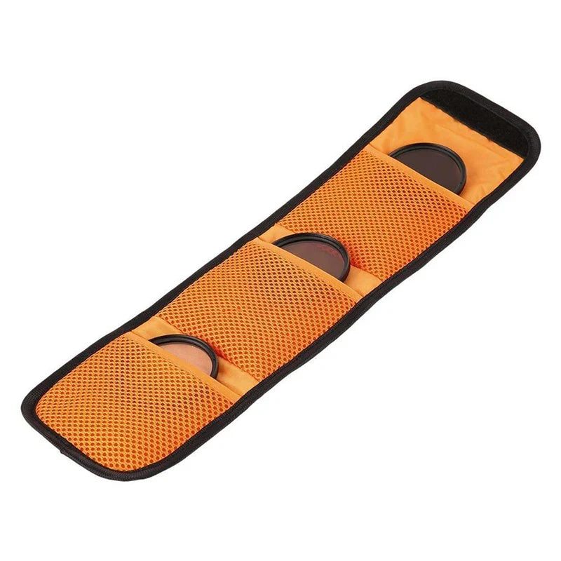 3-Pocket Camera Lens Filter Pouch – Wallet Case for 82mm ND, UV & CPL Filters