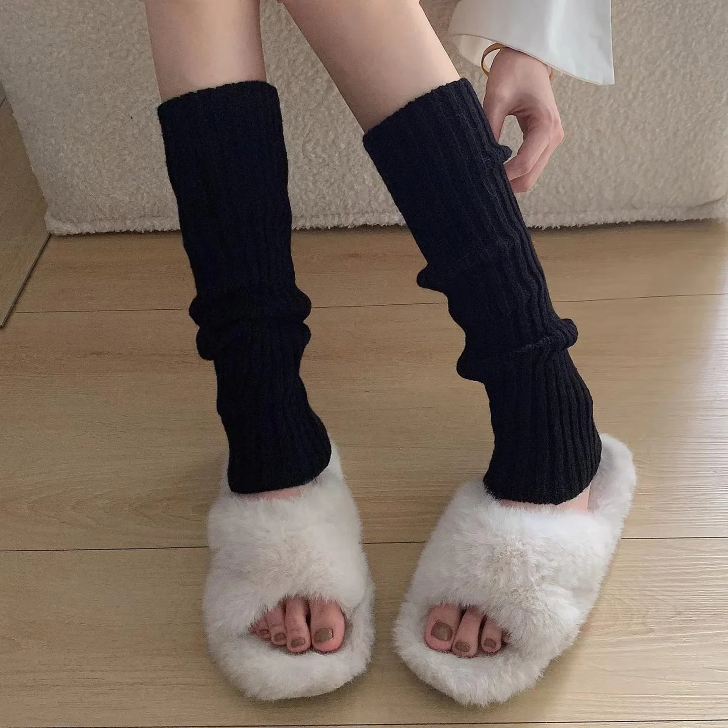Wool Knitted Lolita Leg Warmers: Long Socks for Women - Y2K Autumn Winter Crochet Foot Cover, Arm Warmer, Boot Cuff Stockings