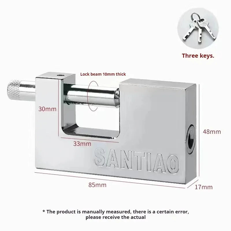 Multifunctional Keyed Padlock – Waterproof, Anti-Rust, Anti-Theft Door & Window Lock with 3 Keys