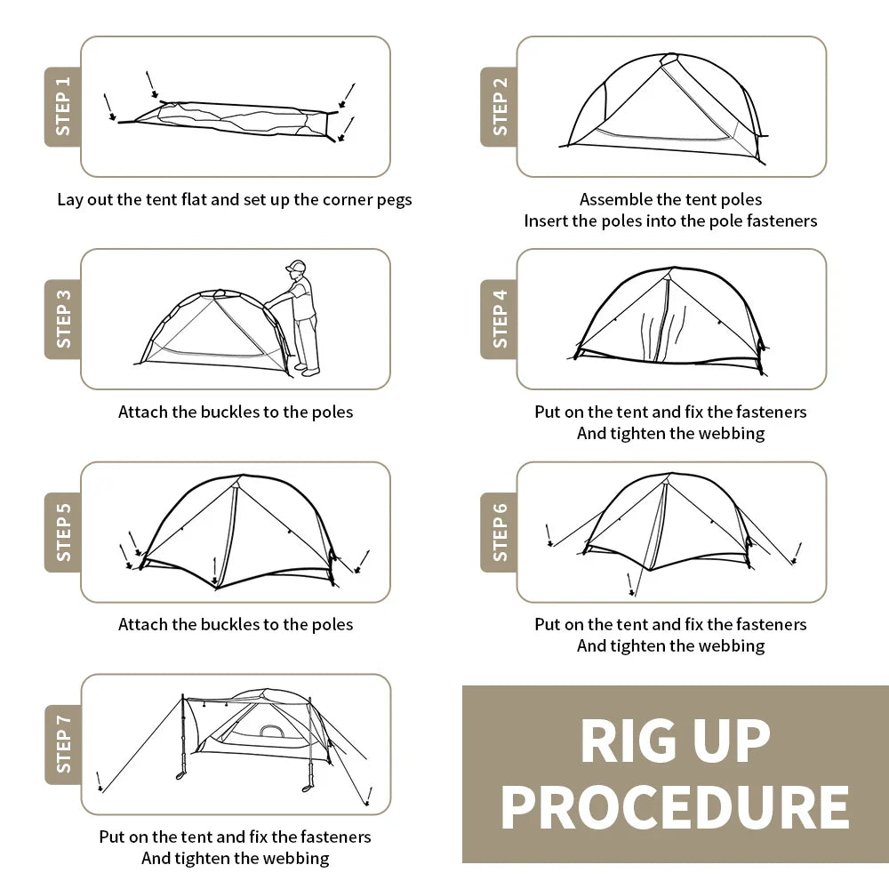 Naturehike Mongar UL Hiking Tent – 1-2 Person Ultralight Waterproof 15D Nylon Backpacking Tent
