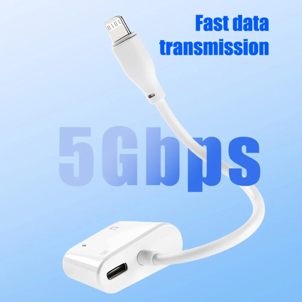 Lightning to RJ45 Ethernet Adapter 3-in-1 – Network Card Converter with Charging & Data Transfer for iPhone 14/13/12/11 Pro
