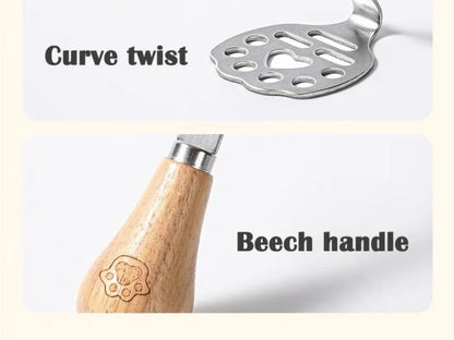 Manual Potato Masher — Stainless Steel Fruit & Vegetable Crusher, Food Mashing Tool for Kids, Kitchen Gadget