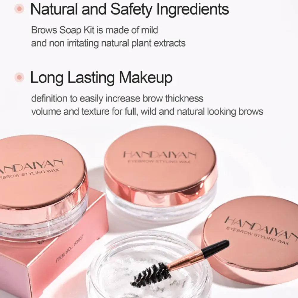 Transparent Pomade Eyebrow Styling Soap – Gel Wax Fixer with Brush for Women, Eyebrow Makeup & Cosmetics