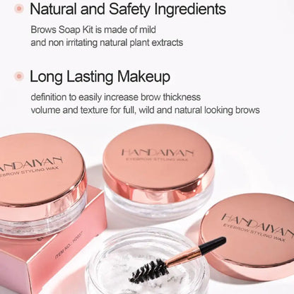 Transparent Pomade Eyebrow Styling Soap – Gel Wax Fixer with Brush for Women, Eyebrow Makeup & Cosmetics