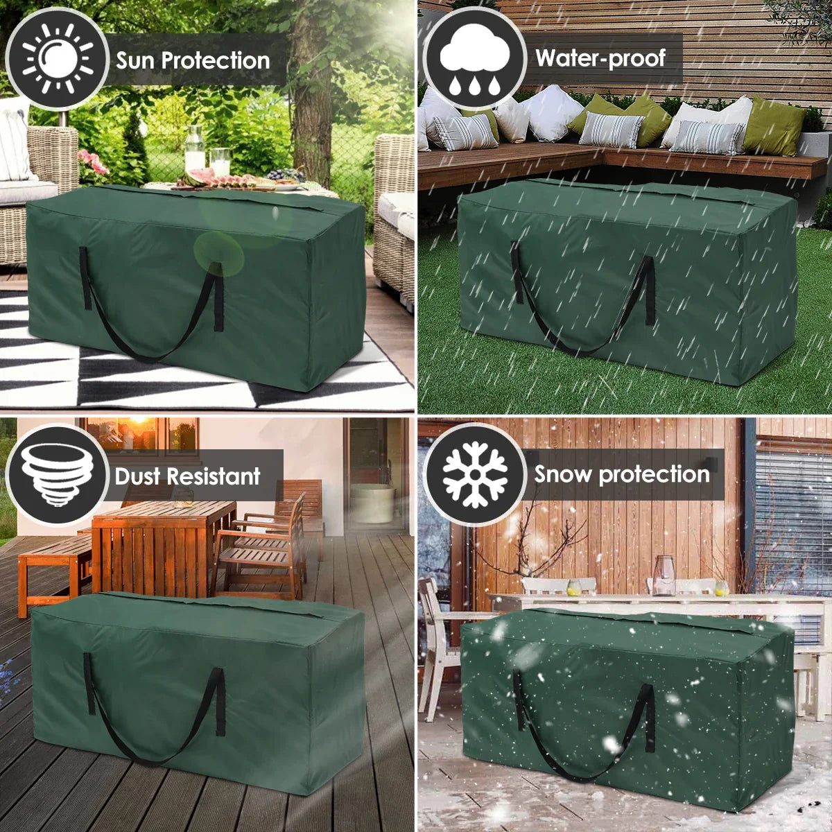 Large Capacity Cushion Storage Bag - Waterproof, Dustproof Furniture Protector for Outdoor Garden and Christmas Tree Organizer