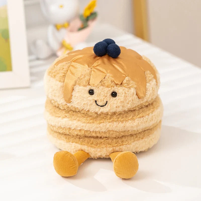 Cute Dessert Plush Toys – Soft Cake, Waffle, Pancake, Macaron, Éclair Stuffed Dolls for Kids Gift & Home Decor