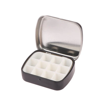 Portable Empty Watercolor Tin Box – 12/24 Grid Mini Paint Palette for Travel Painting & Art Supplies