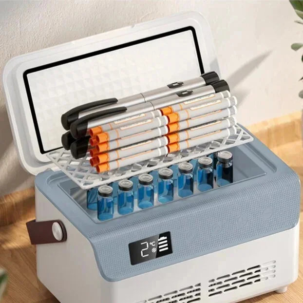 Portable Insulin Cooler Box - 220V Mini Refrigeration Storage Case with USB Charging Battery for Medication Cooling