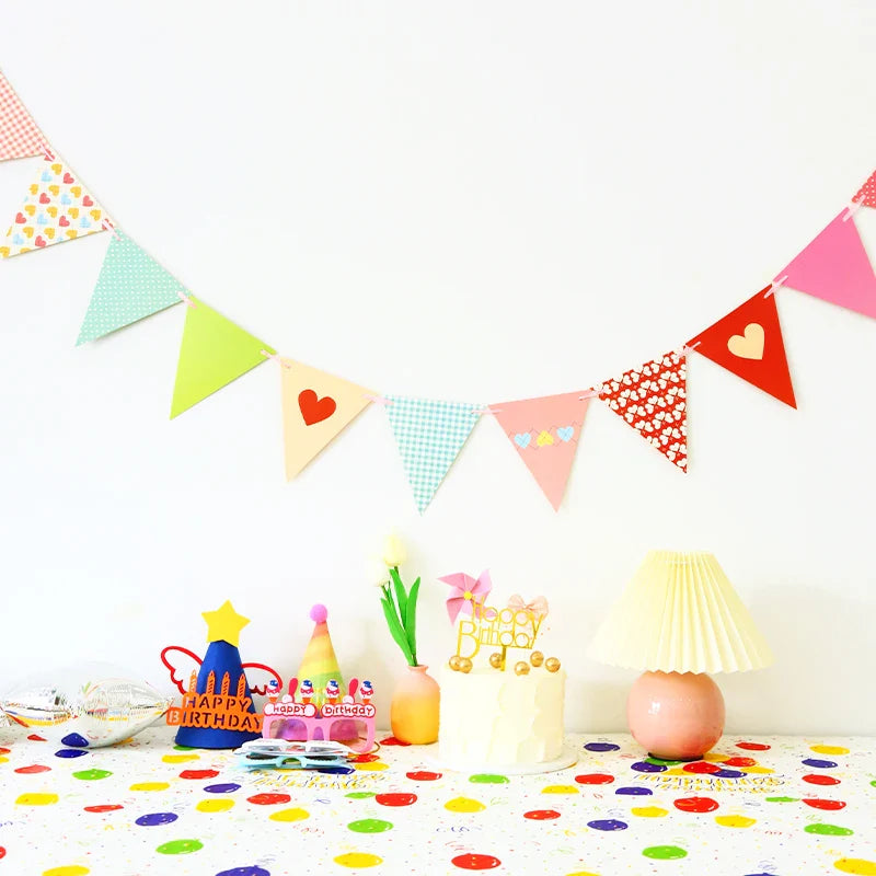 Colorful Happy Birthday Banner – Macaron, Dinosaur & Astronaut Flags for Birthday & Baby Shower Decorations