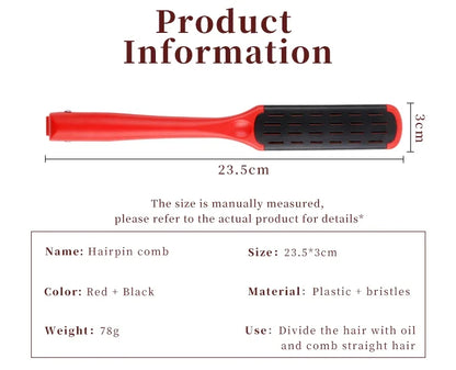 Professional V-Shape Hair Straightener Comb – Nylon Bristles, Double-Sided Styling Brush for All Hair Types