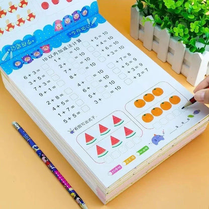 80-Page Children’s Math Copybook — Addition & Subtraction Handwriting Practice, Preschool Mathematics Exercise Book