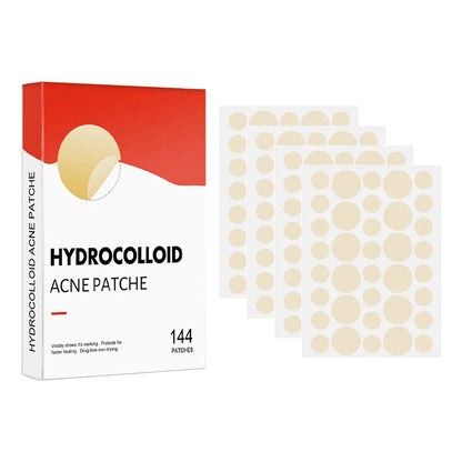 144pcs Face Acne Pimple Patch Set – 2 Sizes Invisible Professional Healing Spot Stickers for Men & Women Skin Care