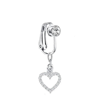 Faux Butterfly Leaves Belly Piercing – Dangling Clip-On Fake Navel & Cartilage Earring for Umbilical Piercing