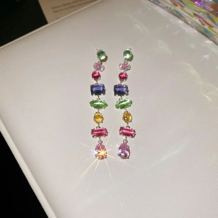 18K Gold Plated Crystal Zircon Necklace – Luxury Colorful Fashion Jewelry for Women, Party & Evening Accessories