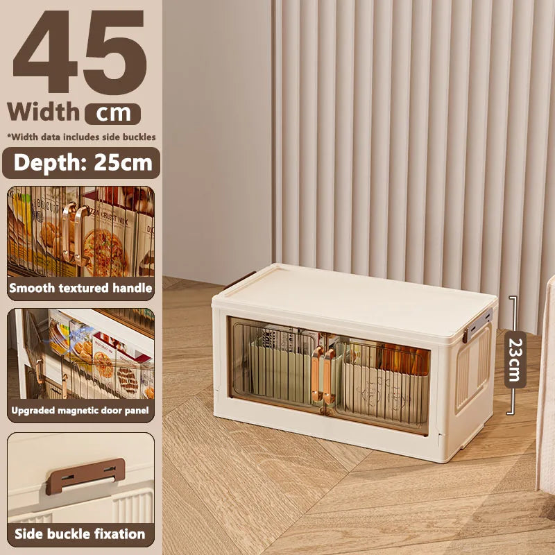 Installation-Free Foldable Storage Cabinet – Plastic Organizer for Kids’ Clothes & Snacks