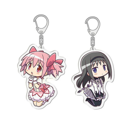 Puella Magi Madoka Magica Anime Keychain – Kaname, Akemi, Homura, Miki, Sayaka, Tomoe, Mami & Kyoko Fan Gift Keyring