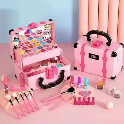 Children's Makeup Play Set – Princess Toy Kit with Lipstick, Eye Shadow, Nontoxic Cosmetics for Girls, Safe Pretend Play Toy