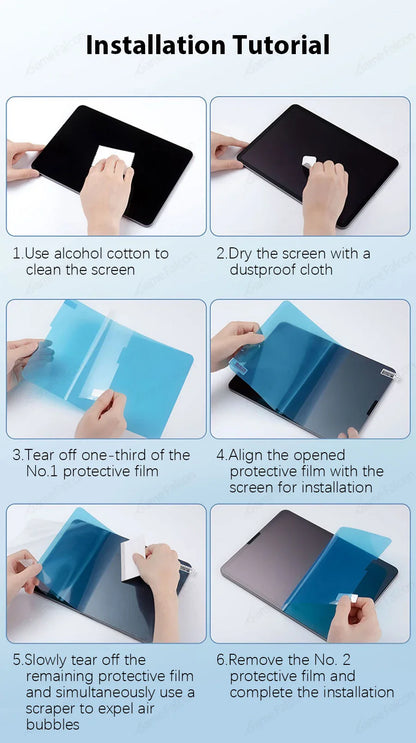 2PCS Paper-Like Screen Protector for iPad (10th Gen, Pro 11/12.9, Air 5/4, Mini 6, 7-9th Gen)