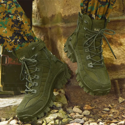 Men's Tactical Hiking Boots - Shock-Absorbing Non-Slip Desert Boots for Winter Outdoor Camping & Trekking