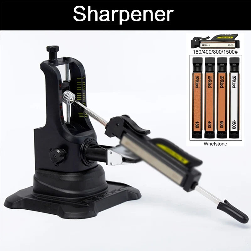 4-Grit Knife Sharpening Stone Set - 180–10000 Grit Whetstone & Diamond Polishing Stones