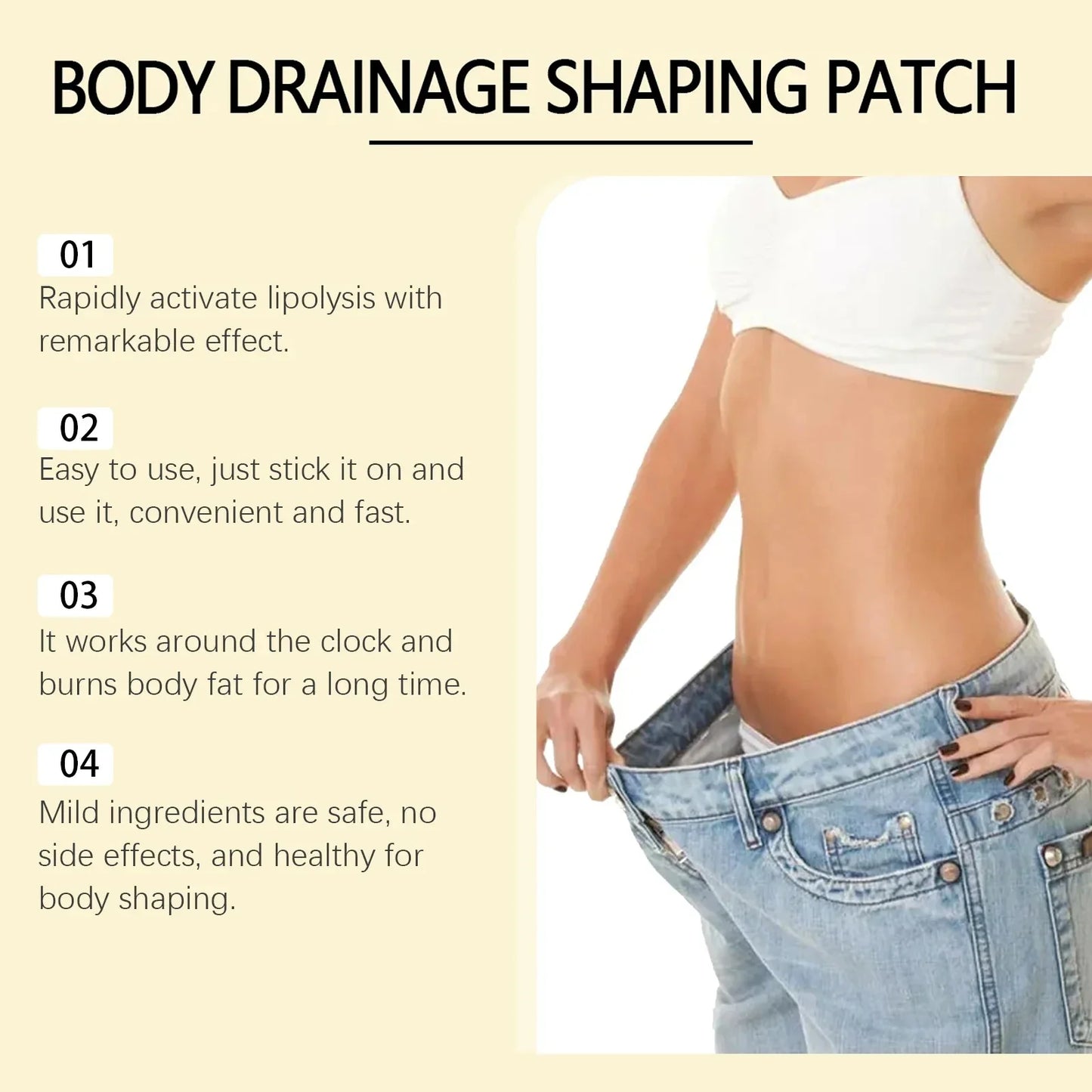 Body Shaping Patches – Fast Fat Burning & Lymphatic Slimming Stickers for Stomach & Belly, Reduce Swelling for Men & Women