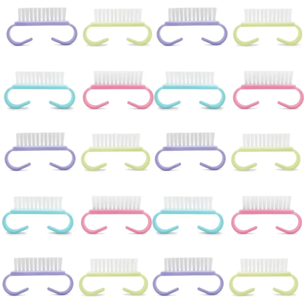10/20/50/100pcs Nail Cleaning Brush Set - Handle Grip Fingernail Scrubber Tools for Men & Women Manicure Care