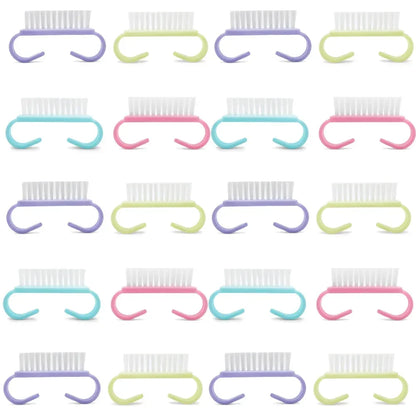 10/20/50/100pcs Nail Cleaning Brush Set - Handle Grip Fingernail Scrubber Tools for Men & Women Manicure Care