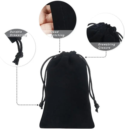 100pcs Velvet Drawstring Bags 7x9cm – Jewelry Packaging, Gift, Wedding & Party Favor Pouches