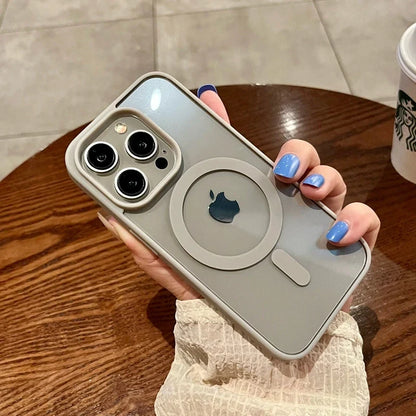 Luxury MagSafe Wireless Charging Transparent Case - Magnetic Bumper Protective Cover for iPhone 15 14 13 12 11 Pro Max Plus Mini
