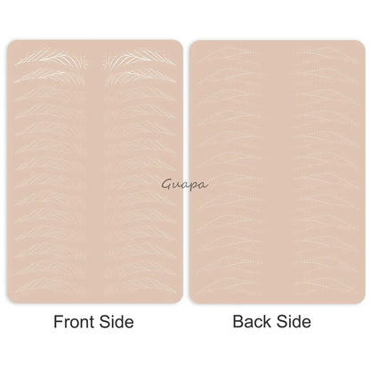 Silicone Practice Skin for Permanent Makeup — Double-Sided Latex Sheet with Brows Design for Hair Stroke Training