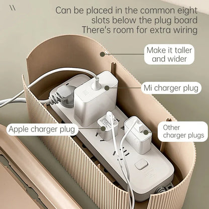 Nordic Plug Board Storage Box - Stylish Cable and Socket Organizer with Wireless WiFi Router Bracket