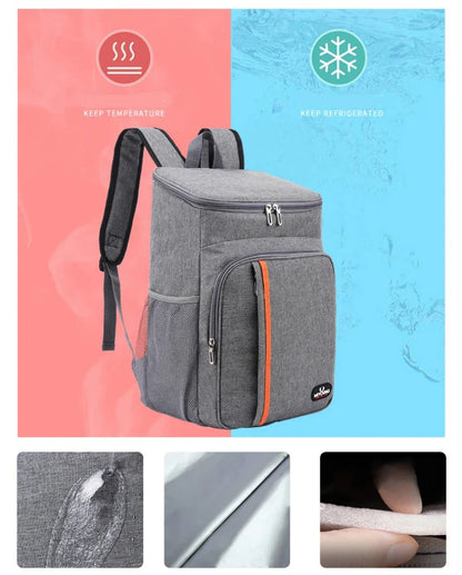 18L Portable Thermal Lunch Bag – Durable Waterproof Insulated Cooler for Food, Camping, and Outdoor Ice Storage Backpack
