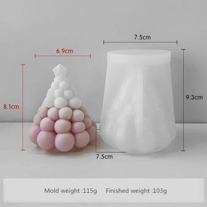 3D Origami Christmas Tree Silicone Mold — DIY Aroma Candle, Plaster & Gel Mold for Handmade Creative Holiday Decorations