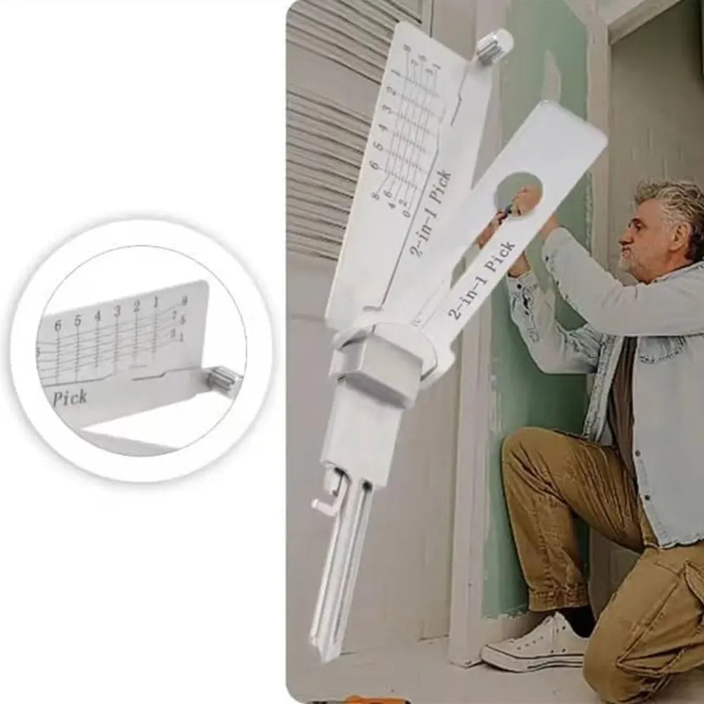Stainless Steel Key Decoder Tool — Precision Hook & O-Ring Pickup Repair Kit
