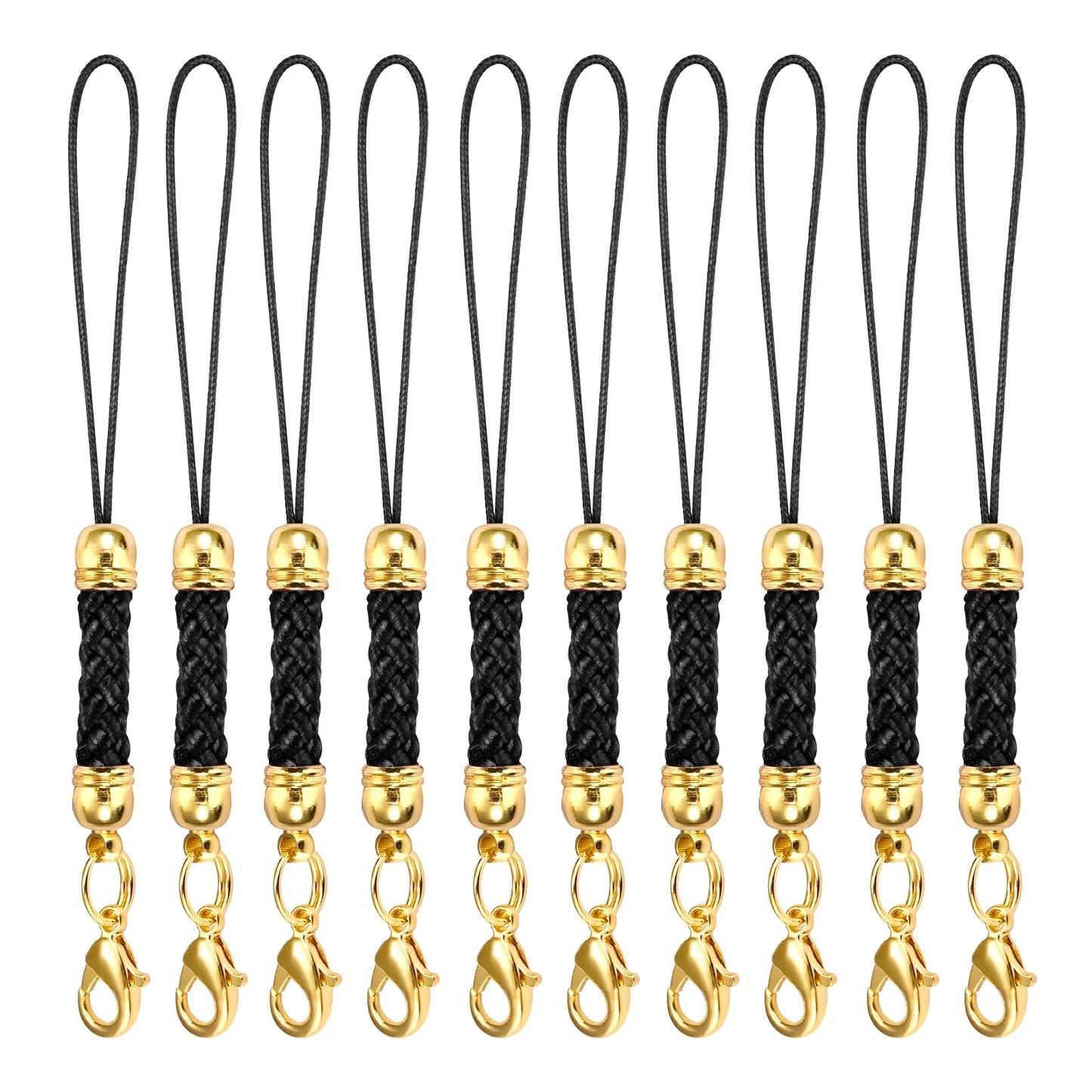 10Pcs Lanyard Strap Set - Lobster Clasp Rope Keychain Hooks Mobile Charms & Key Ring Accessories