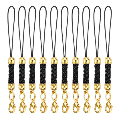 10Pcs Lanyard Strap Set - Lobster Clasp Rope Keychain Hooks Mobile Charms & Key Ring Accessories