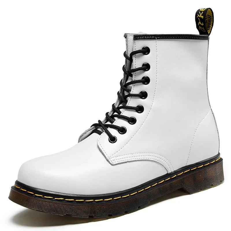 Men's Genuine Leather Six-Hole Boots – Classic British Style Riding Ankle Boots for Outdoor Wear, Size 35-48