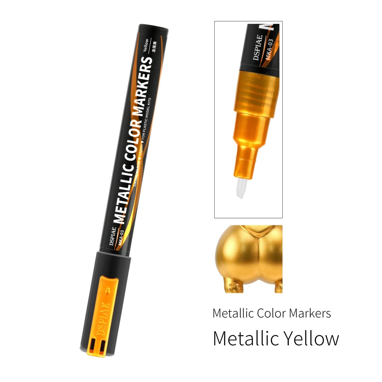 DSPIAE MKA 12-Color Super Metallic Brush Pens — Eco-Friendly Water-Based, Soft Brush Tip (12-Pack)