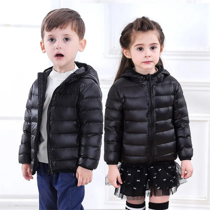 Baby Lightweight Hooded Down Jacket – Warm Zipper Coat for Boys & Girls (0-5 Years), Winter Outerwear Gift