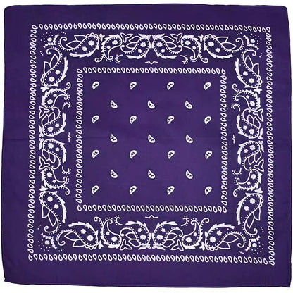 Unisex Cotton Bandana – Paisley Cowboy & Biker Headband, Wrist Wrap & Hair Scarf for Men & Women
