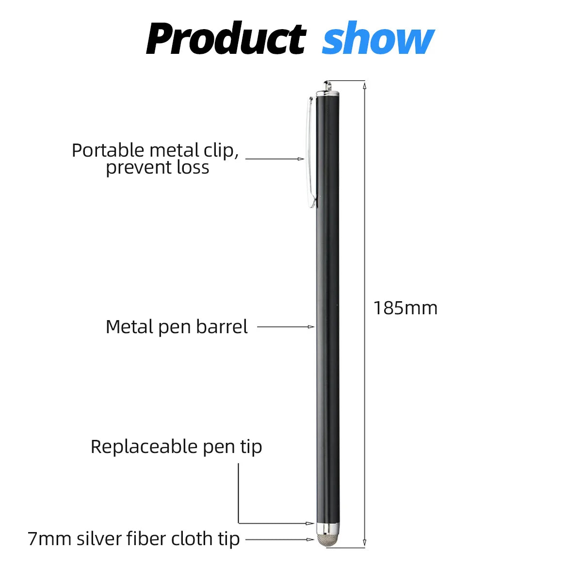 18.5cm Long Stylus Pen – Capacitive Touch Screen Pencil for iPhone, Samsung, iPad & Android Devices