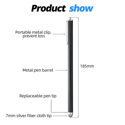 18.5cm Long Stylus Pen – Capacitive Touch Screen Pencil for iPhone, Samsung, iPad & Android Devices