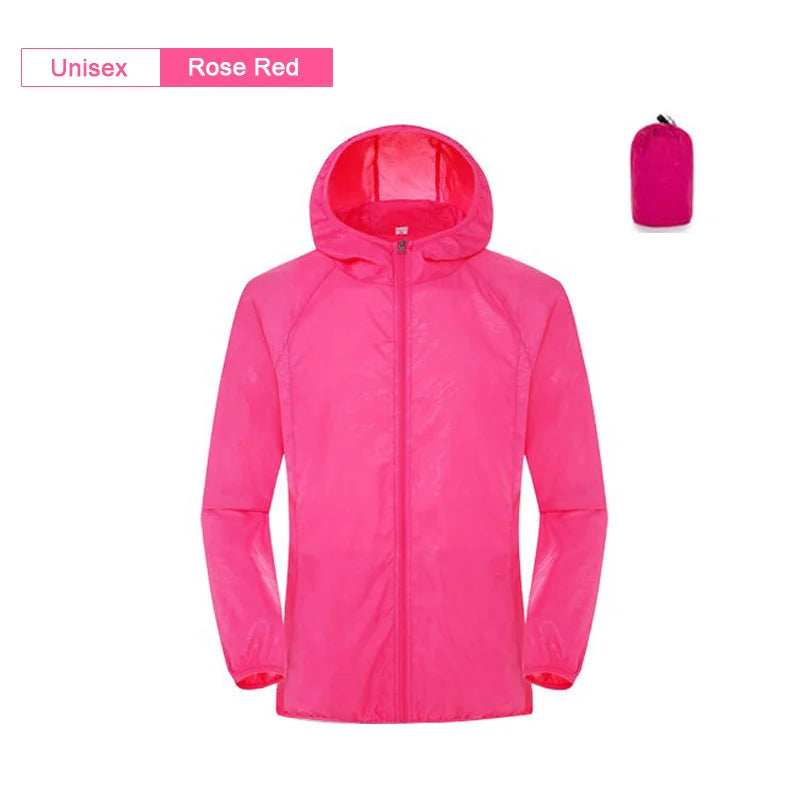 Unisex Waterproof Camping Jacket — Men & Women Windbreaker, Raincoat for Hiking, Climbing, and Sun Protection