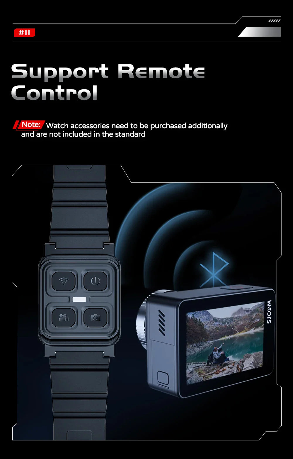 SJCAM SJ11 Active 4K Action Camera – 2.33" Touch Screen, Waterproof, 5G WiFi, Active HDR Sport Camera
