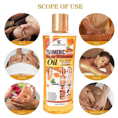 Turmeric Essential Oil 200ml - Moisturizing Facial & Body Massage Oil for Aromatherapy and Skin Care