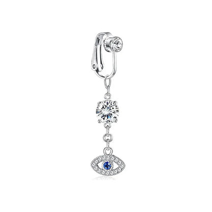 Faux Butterfly Leaves Belly Piercing – Dangling Clip-On Fake Navel & Cartilage Earring for Umbilical Piercing